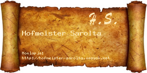 Hofmeister Sarolta névjegykártya